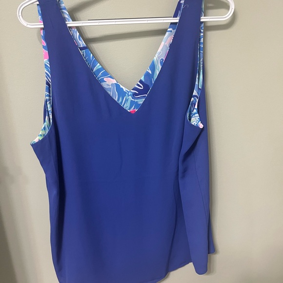Lilly Pulitzer Royal Blue V-Neck Tank Reversible - Picture 2 of 2